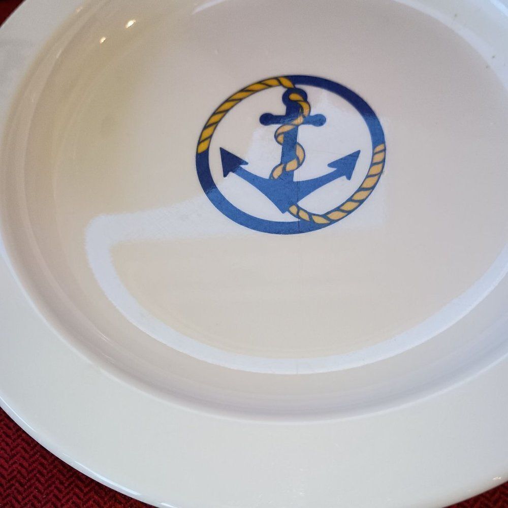 Set of Guzzini Italy Anchor Plates Melamine Dinner Salad Plates Set of 11 - Picture 8 of 11